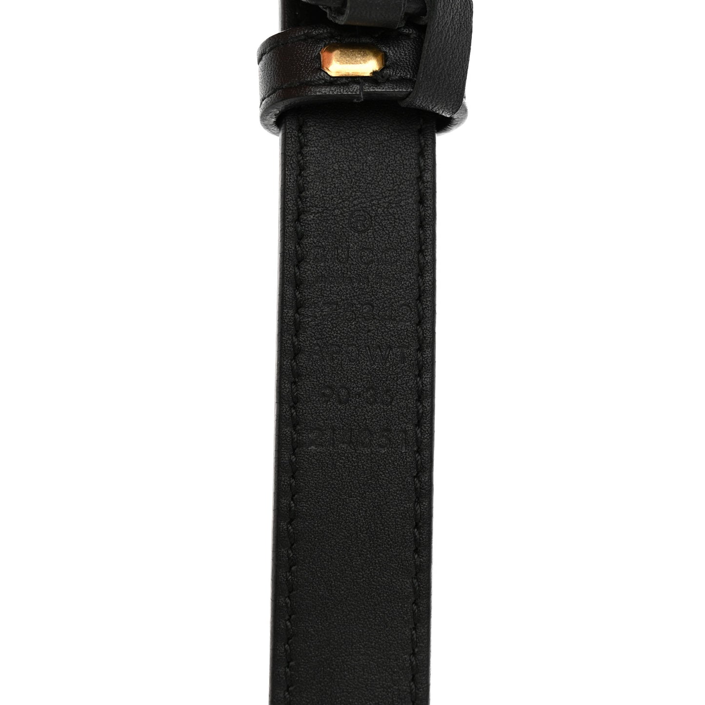 Calfskin Pearl Double G 20mm Belt 90 36 Black Cream