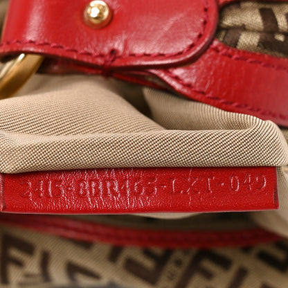 Fendi Zucchino Cuoio Chef Hobo Mogano Panna Rosso 7 of 10