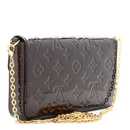 Louis Vuitton Vernis Pochette Felicie Chain Wallet Amarante 4 of 10
