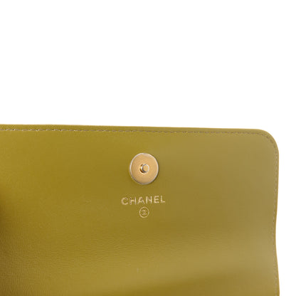 Chanel Lambskin Quilted Metal Twist Top Handle Flap Phone Holder With Chain Green 6 of 14