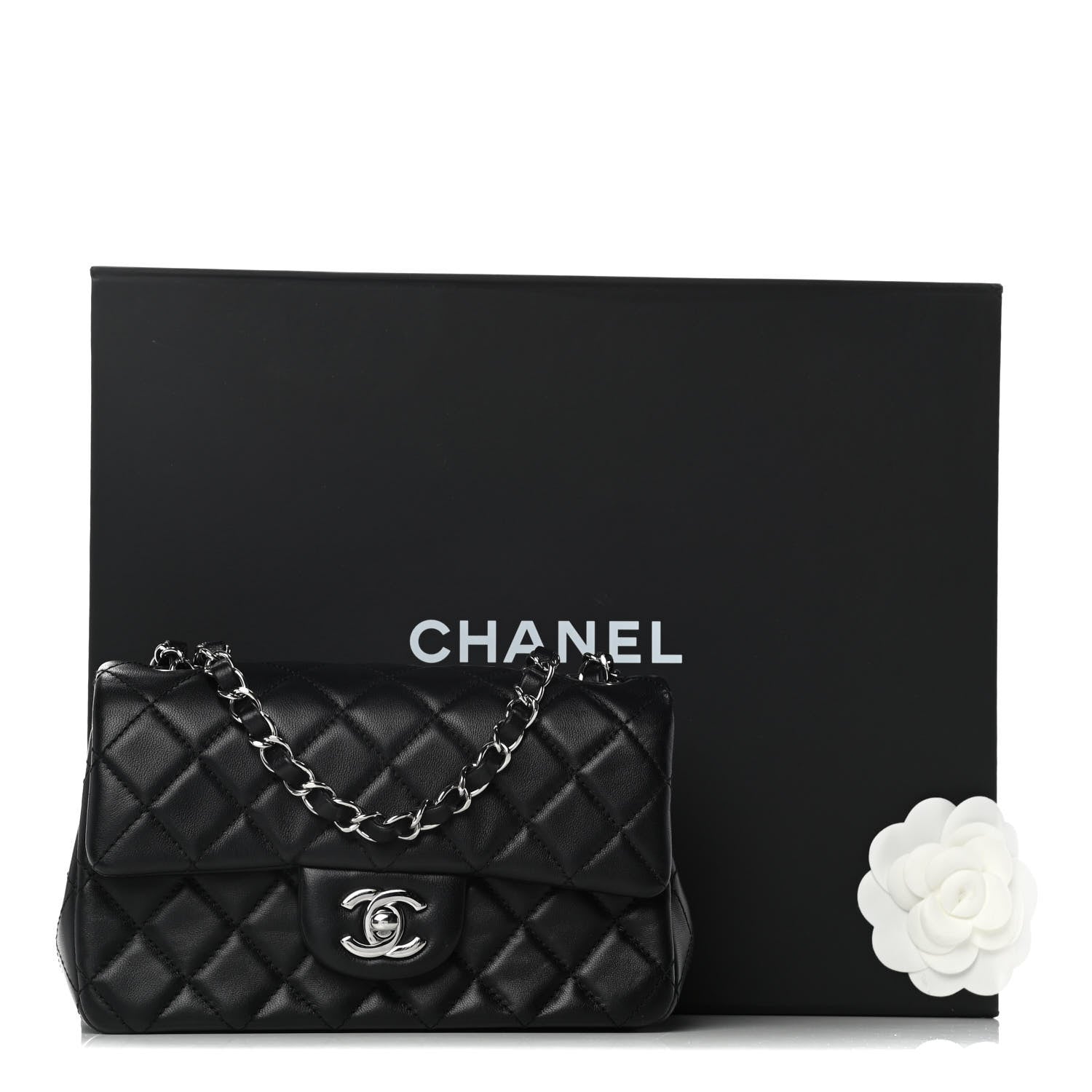 Chanel Lambskin Quilted Mini Rectangular Flap Black 11 of 11