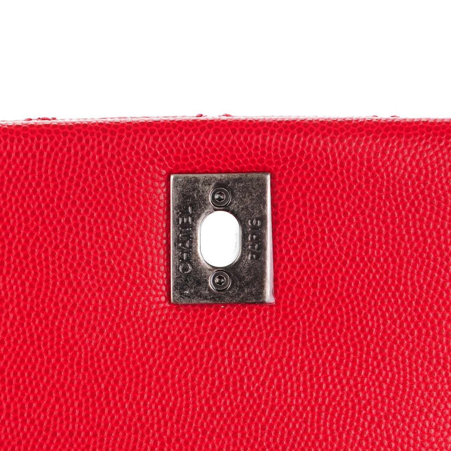 Caviar Quilted Mini Coco Handle Flap Red
