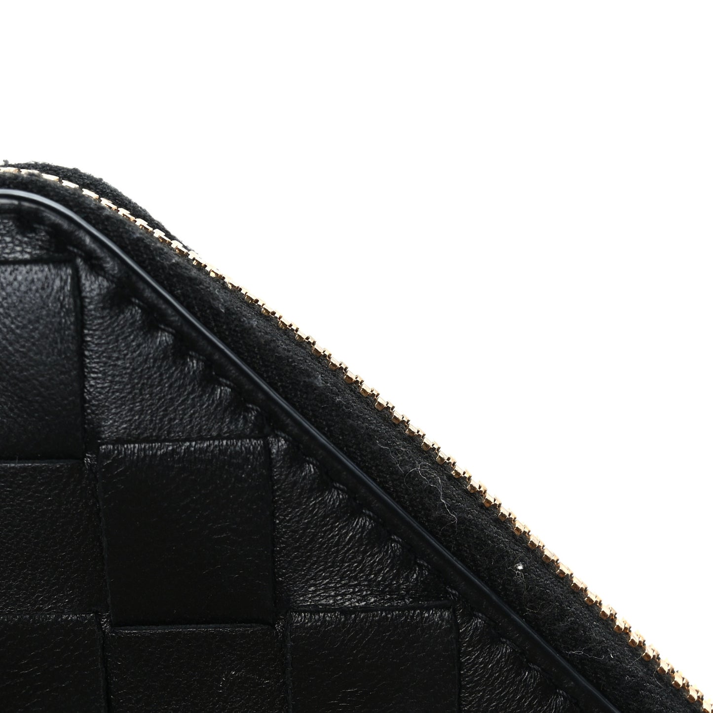 Nappa Intrecciato Zip Around Coin Purse Black
