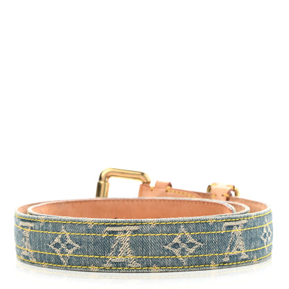 Louis Vuitton Denim Monogram Belt 90 36 Blue 6 of 14