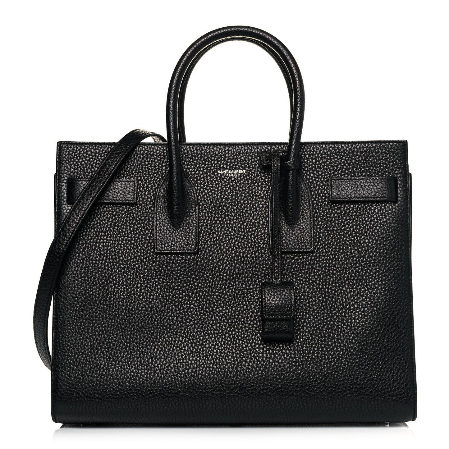 Grained Calfskin Small Sac De Jour Black