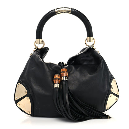 Gucci Calfskin Medium Indy Top Handle Hobo Black 1 of 13