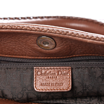Christian Dior Calfskin Braided Gaucho Double Saddle Bag Brown 6 of 15