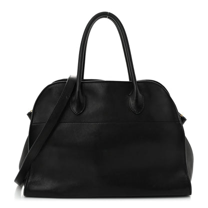 The Row Polished Saddle Calfskin Soft Margaux 12 Black 1 of 11