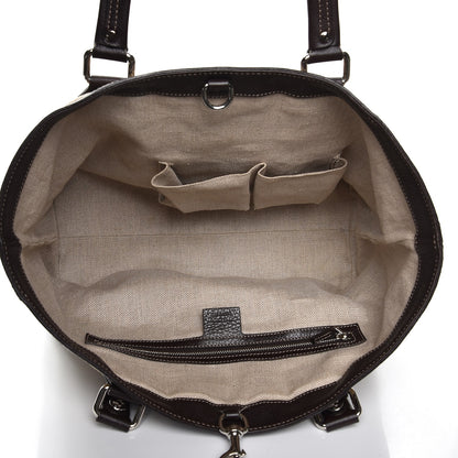 Gucci Monogram Web Sunset Tote Dark Brown 5 of 11