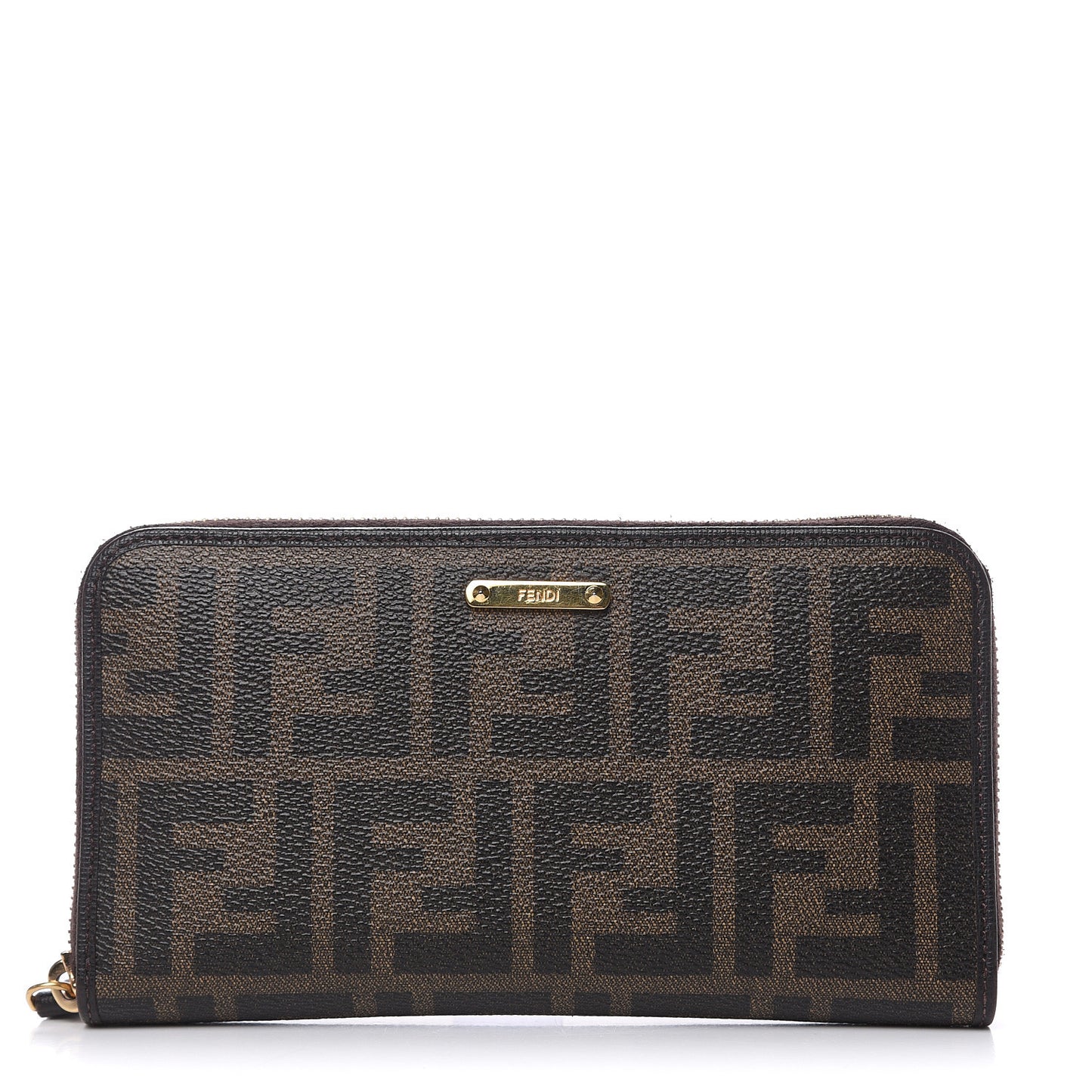 Zucca Spalmati Vitello Elite Zip Around Wallet Tobacco Ebano