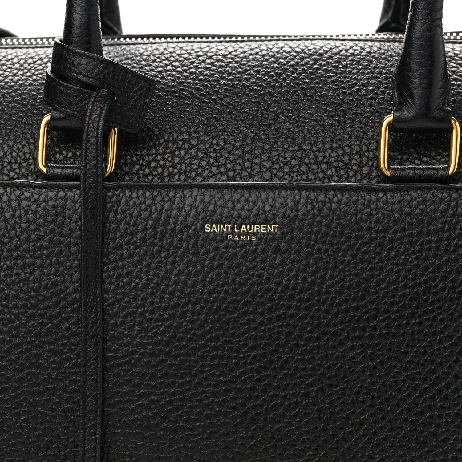 Saint Laurent Grained Calfskin Classic Duffle 6 Black 8 of 11