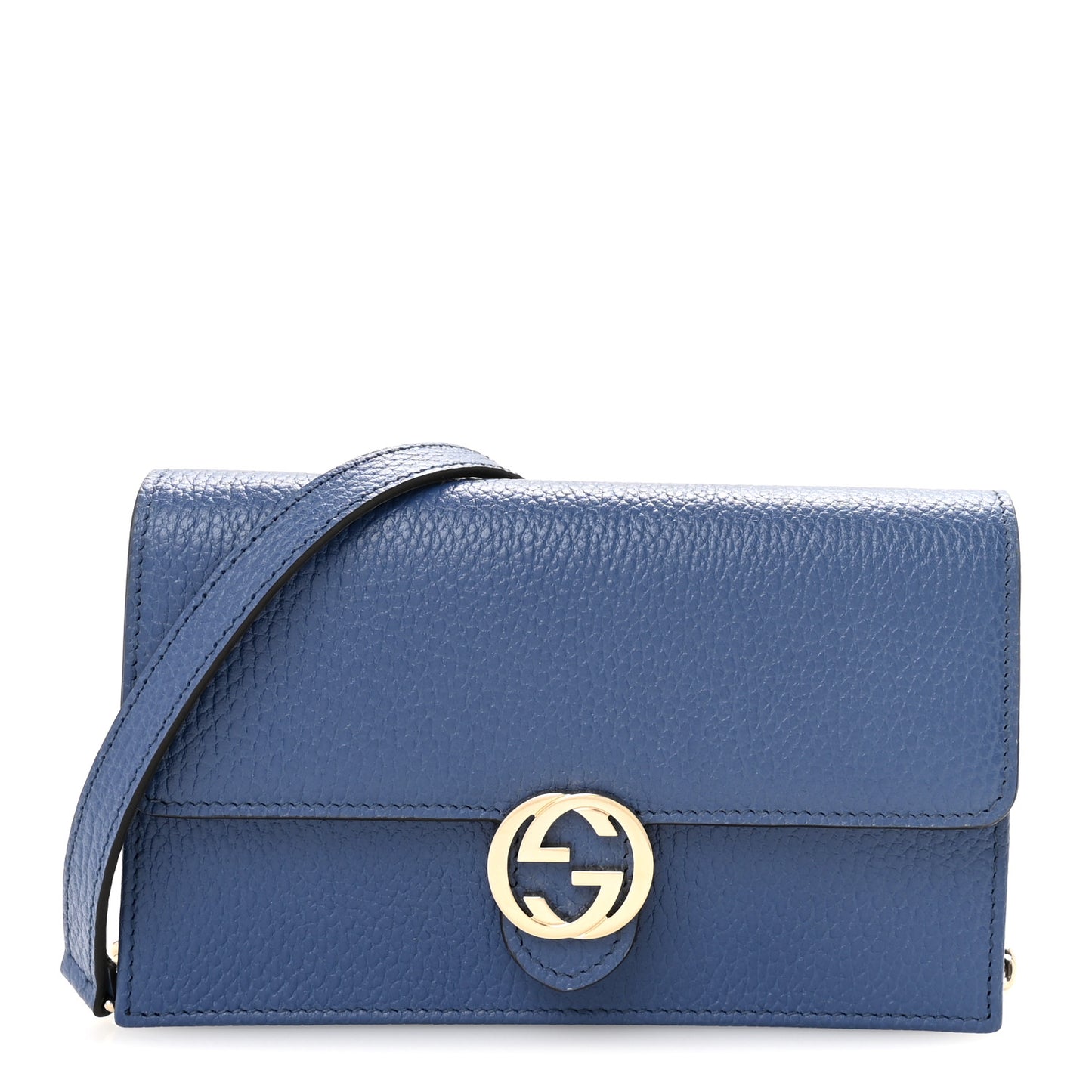 Dollar Calfskin Interlocking G Chain Wallet Caspian