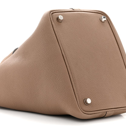 Hermes Taurillon Clemence Picotin Lock 18 PM Beige De Weimar 9 of 14