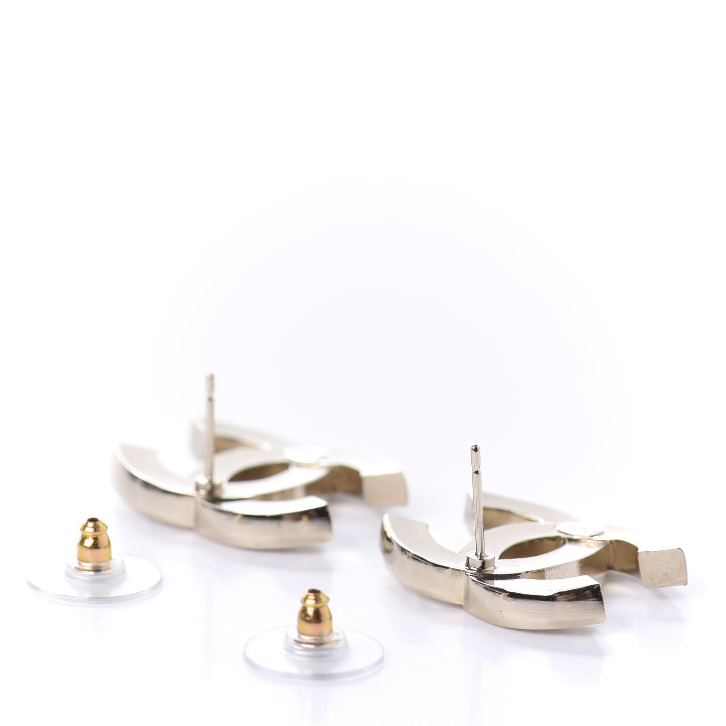 Crystal CC Stud Earrings Gold