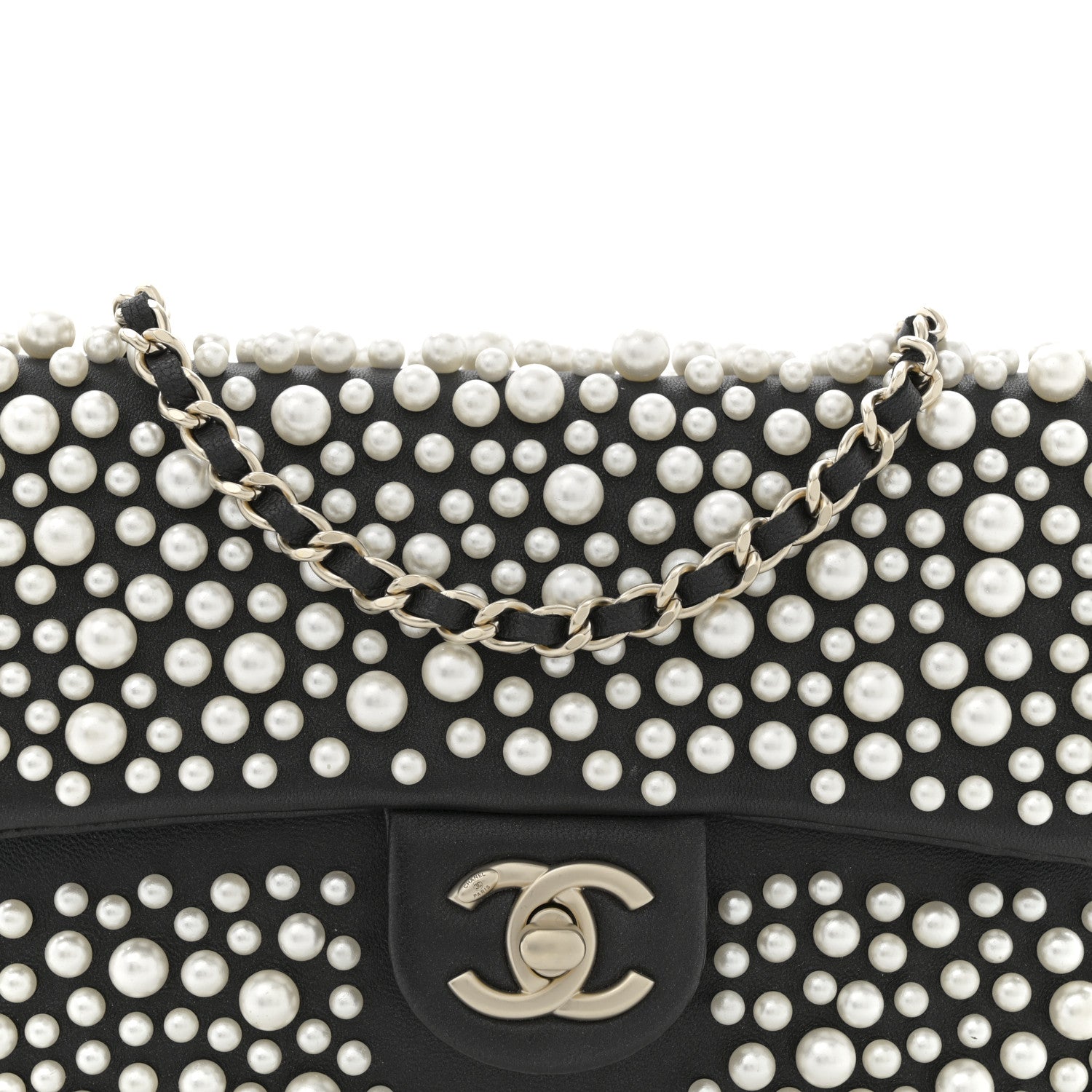 Chanel Lambskin Pearls Flap Black 8 of 10