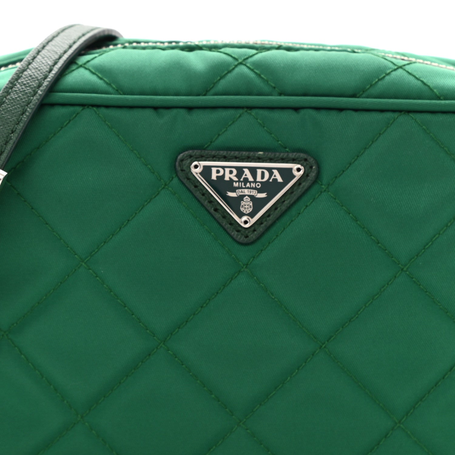 Prada Nylon Tessuto Impuntu Quilted Crossbody Bag Oleandro 9 of 10