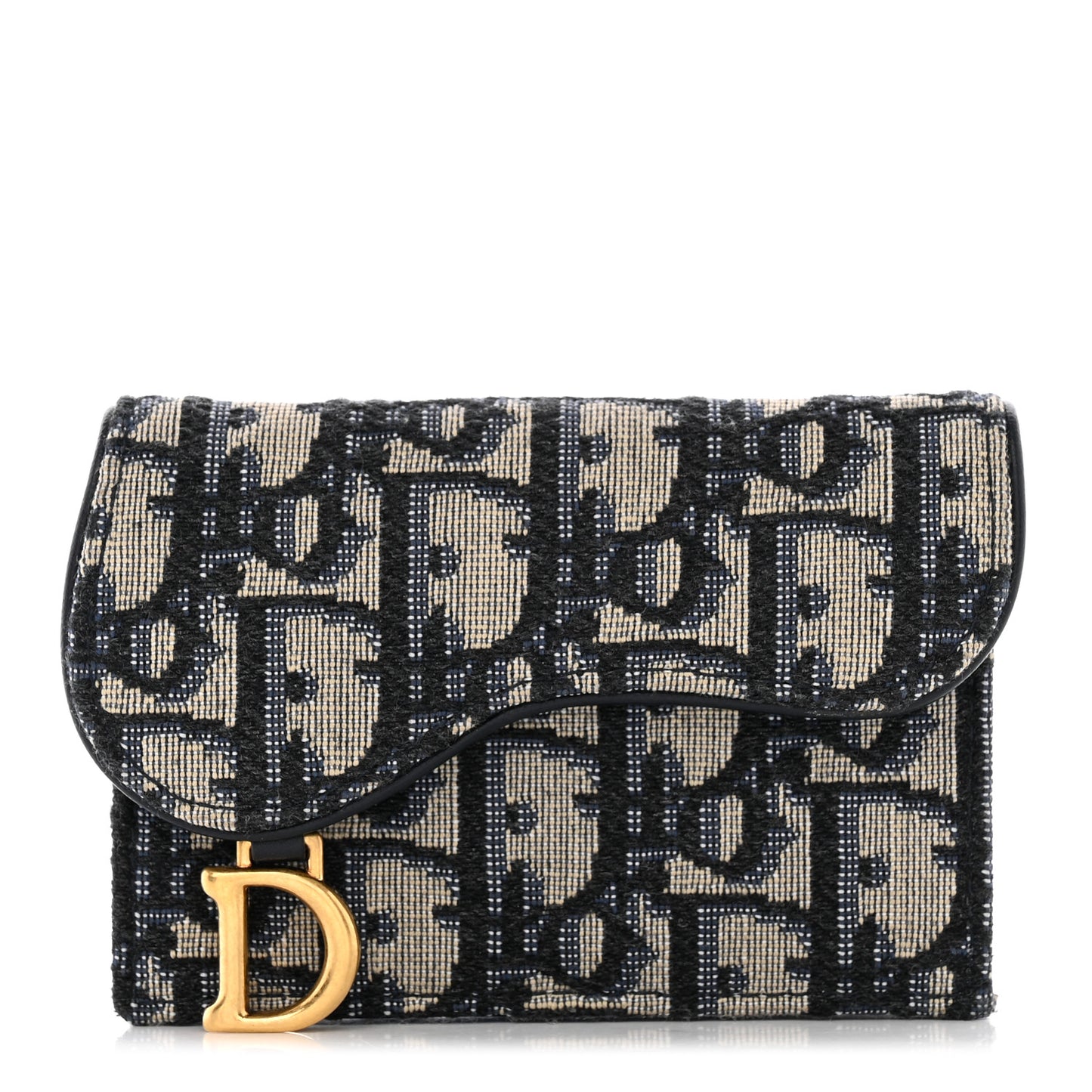 Oblique Saddle Card Holder Blue