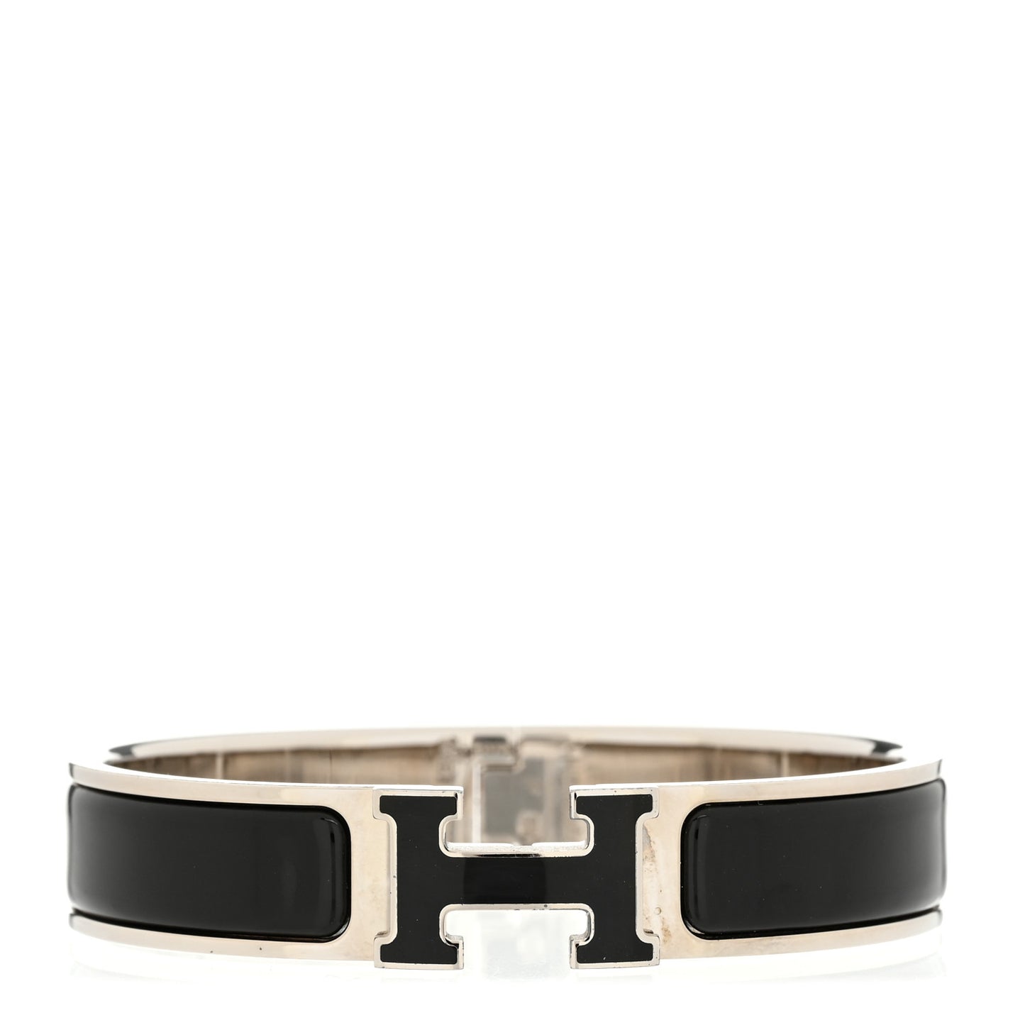 Enamel Narrow Clic Clac H Bracelet PM Black