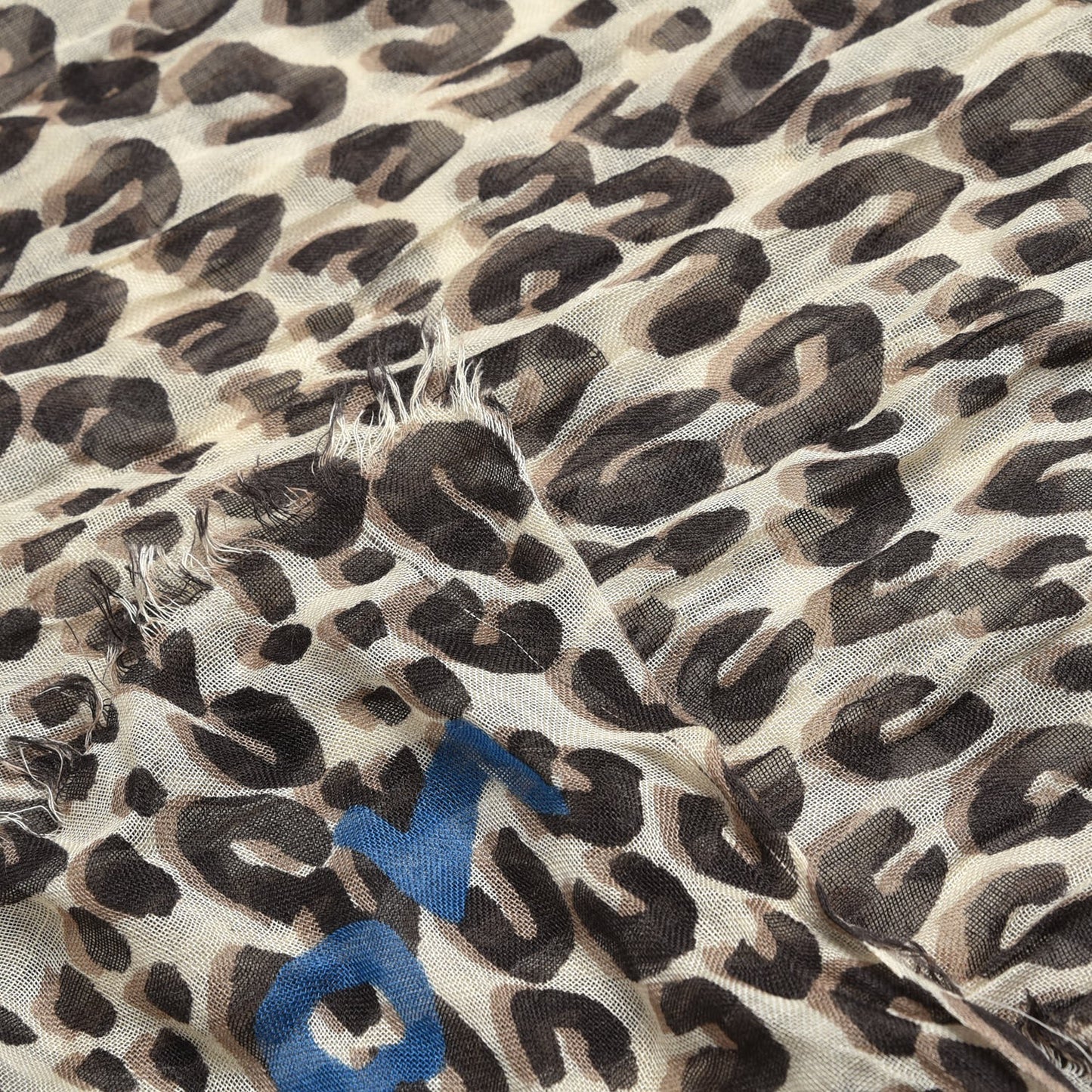 Cashmere Silk Leopard Stole Beige