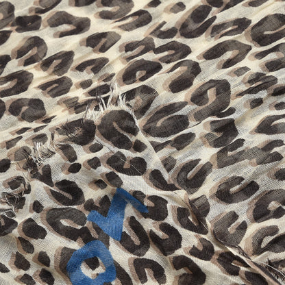Louis Vuitton Cashmere Silk Leopard Stole Beige 7 of 9