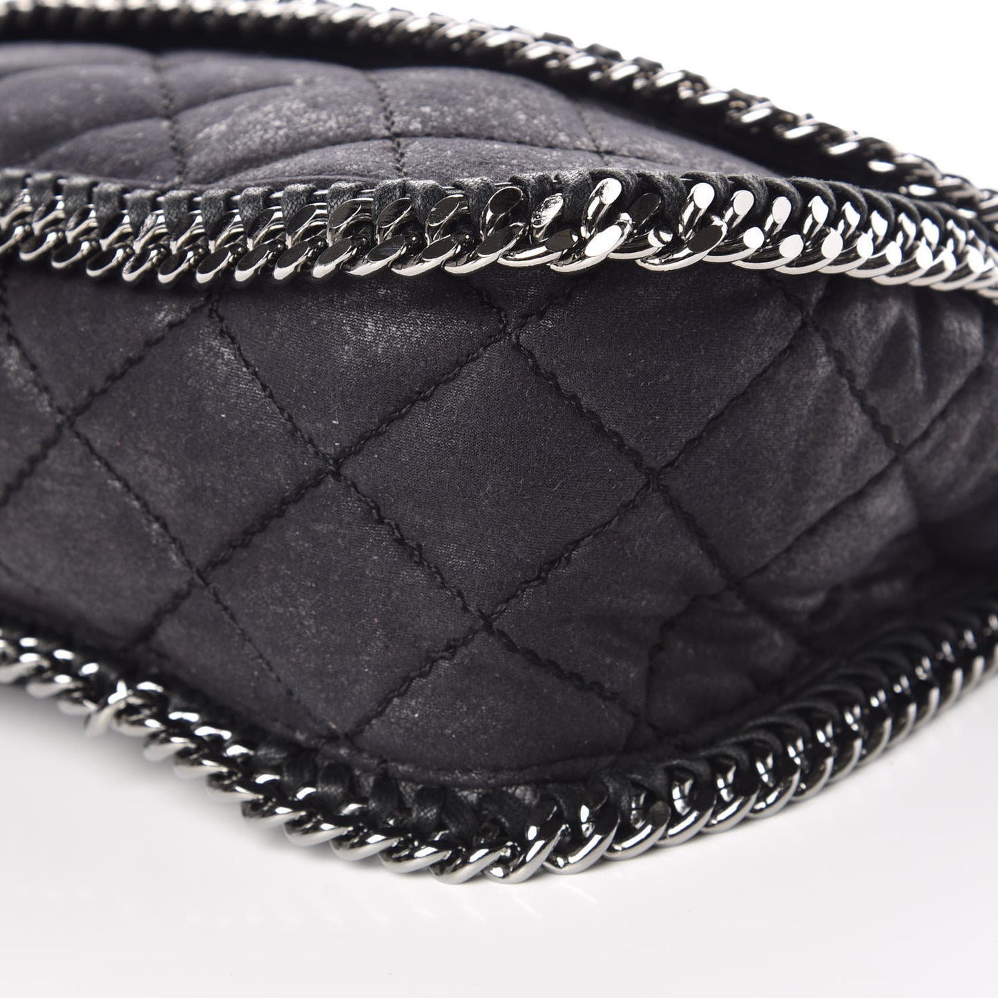 Shaggy Deer Quilted Falabella Shoulder Bag Black