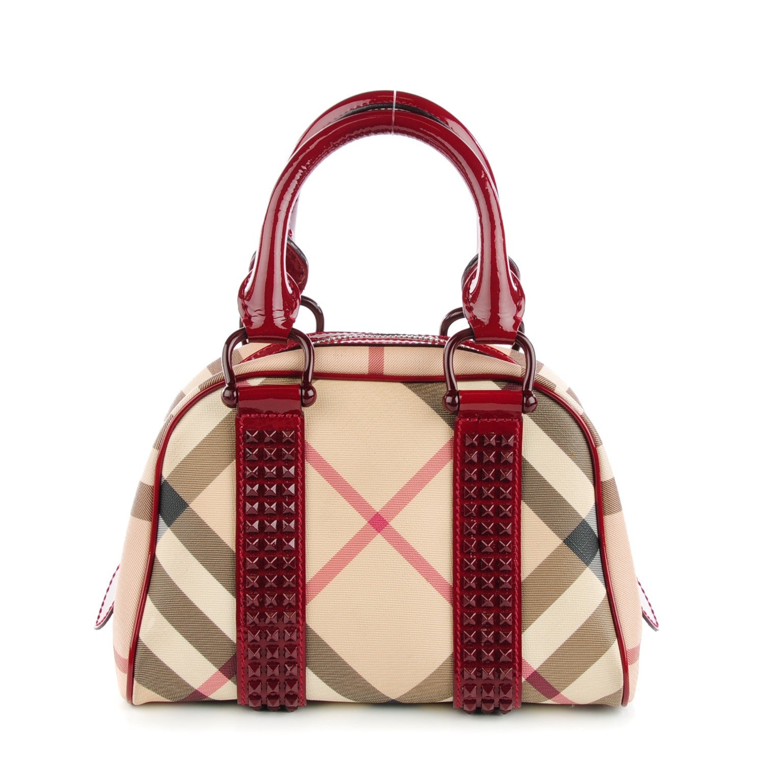 Burberry Studded Supernova Check Bowler Red 1 of 8