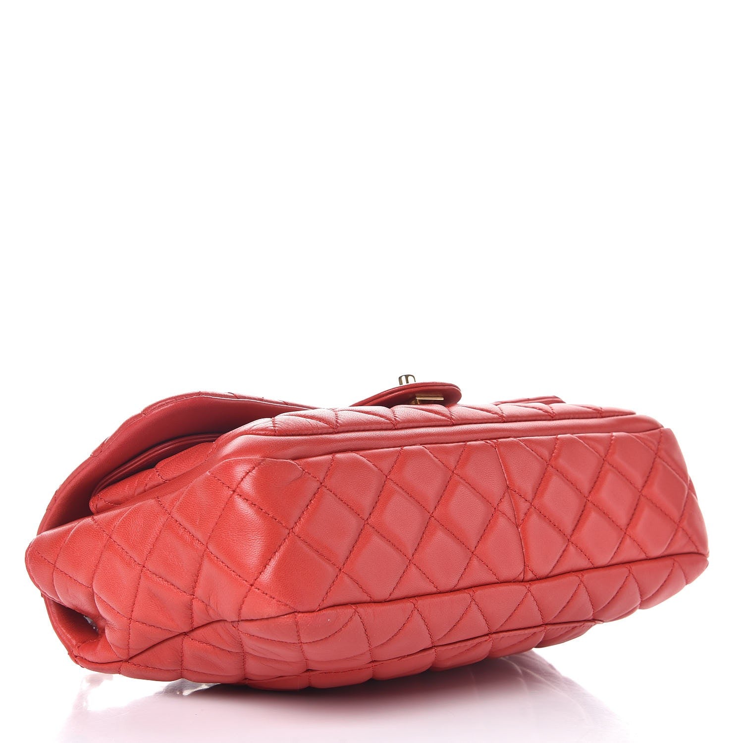 Chanel Lambskin Quilted Large Now and Forever Flap Red 5 of 13