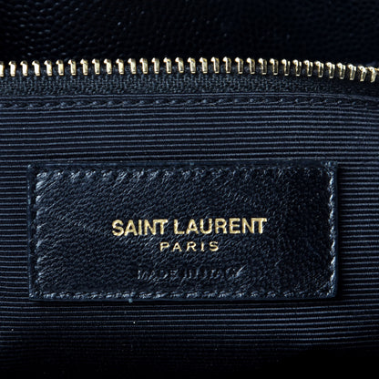 Saint Laurent Grain De Poudre Matelasse Chevron Monogram Shopping Bag Black 6 of 9