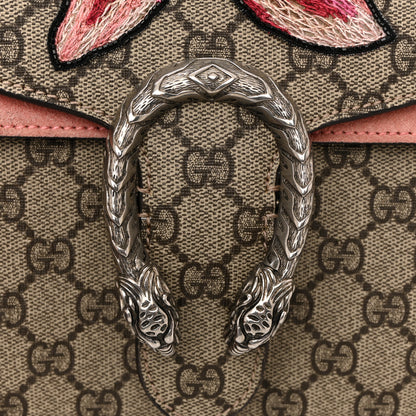 Gucci GG Supreme Monogram Crystal Floral Embroidered Medium Dionysus Shoulder Bag Beige Pink Beige Multicolor 15 of 15