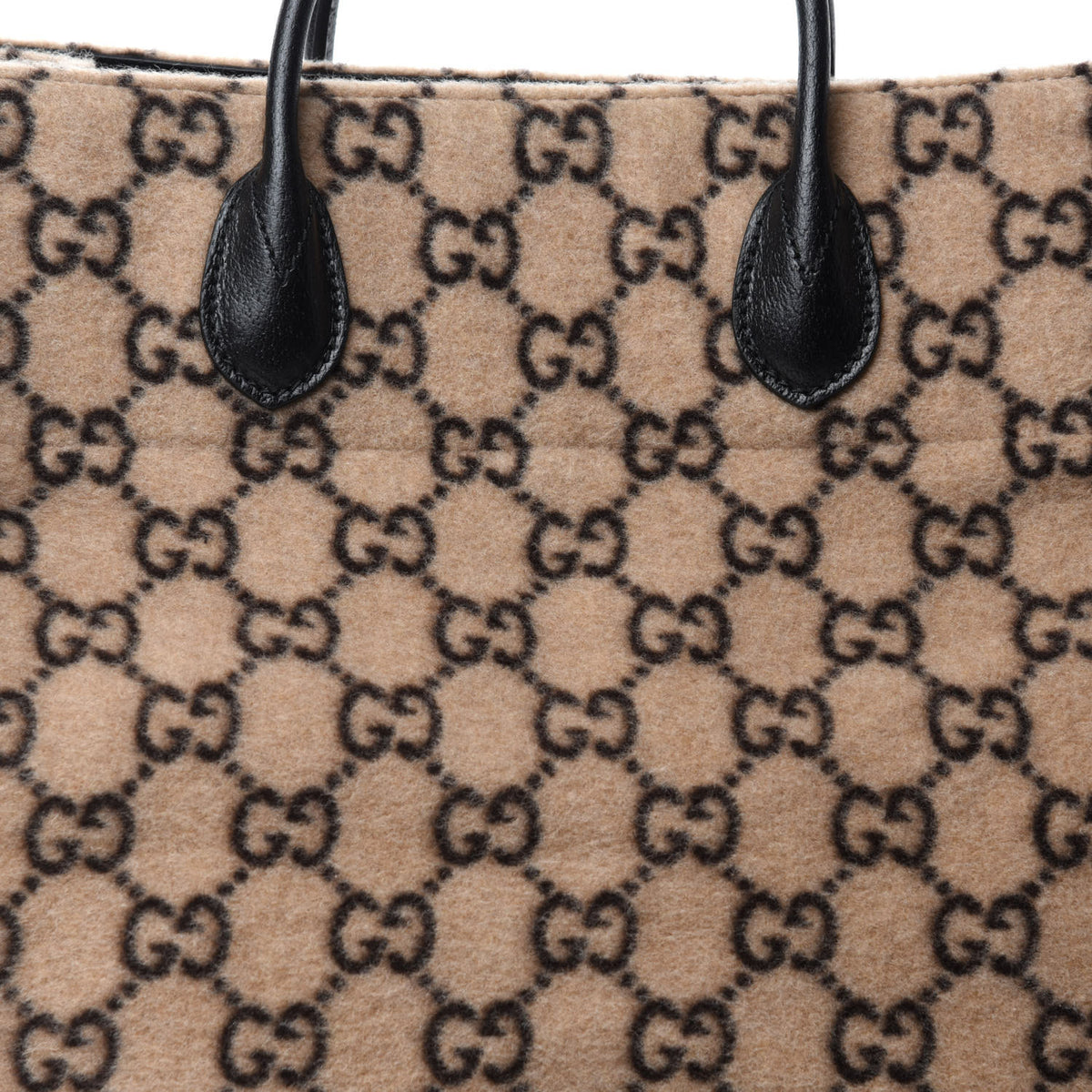 Gucci Covered Wool GG Monogram Large Tote Bag Beige Ebony 10 of 10