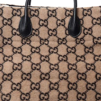 Gucci Covered Wool GG Monogram Large Tote Bag Beige Ebony 10 of 10