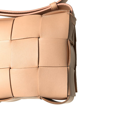Bottega Veneta Lambskin Maxi Intrecciato Cassette Crossbody Bag Almond 13 of 17