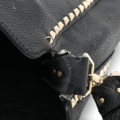 Valentino Garavani Pebbled Calfskin Small Rockstud Flip-Lock Messenger Bag Black 12 of 17