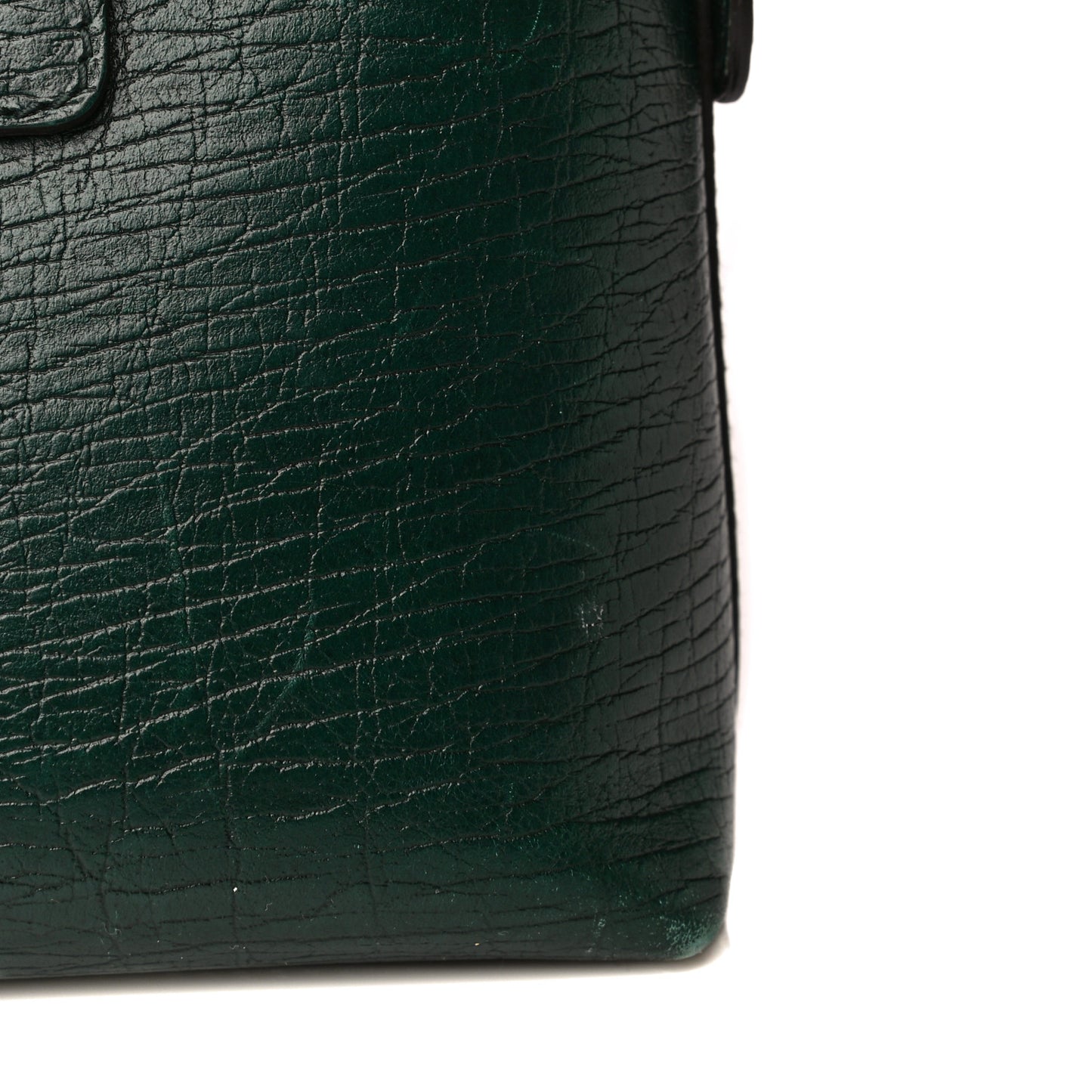 Textured Calfskin Small Boston Green