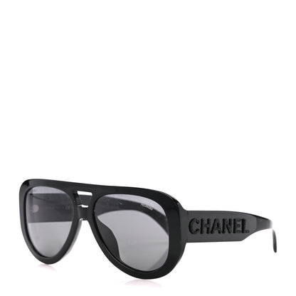 Chanel Resin Polarized Sunglasses 5423-B Black 1 of 8