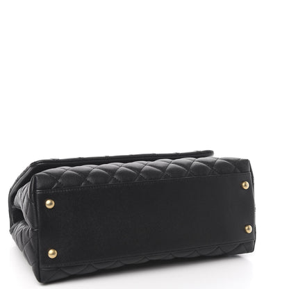 Chanel Caviar Lizard Embossed Quilted Small Coco Handle Flap Black 4 of 10