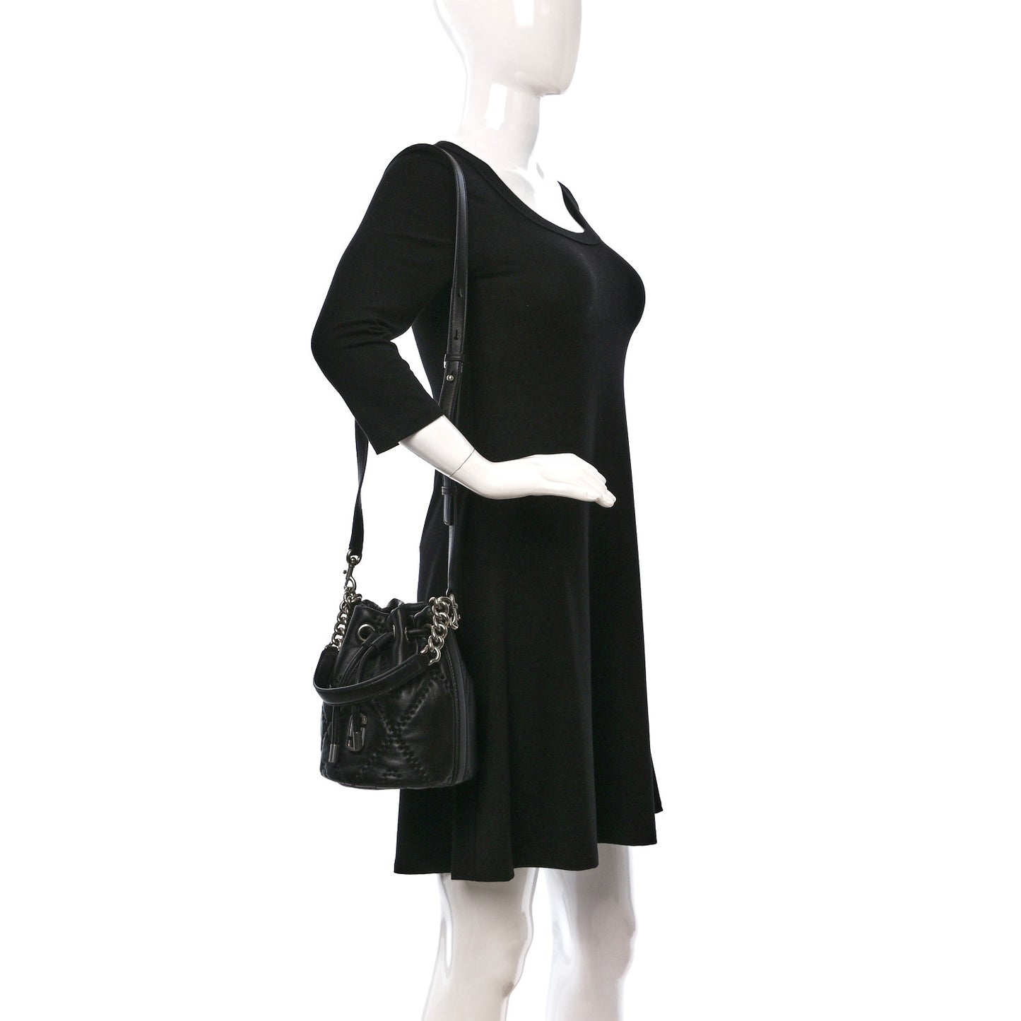 Calfskin Quilted The Bucket Bag Black