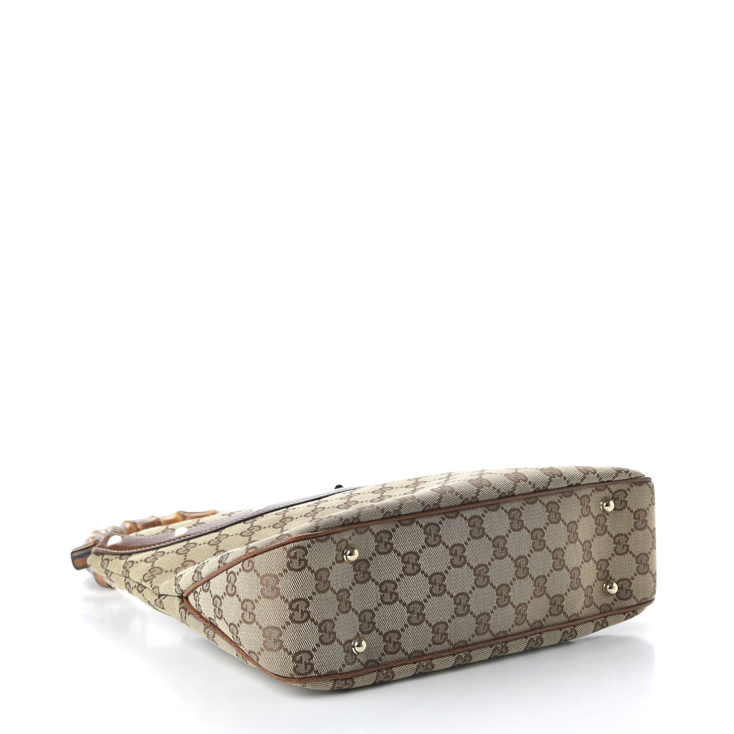 Monogram Anita Bamboo Top Handle Bag Brown
