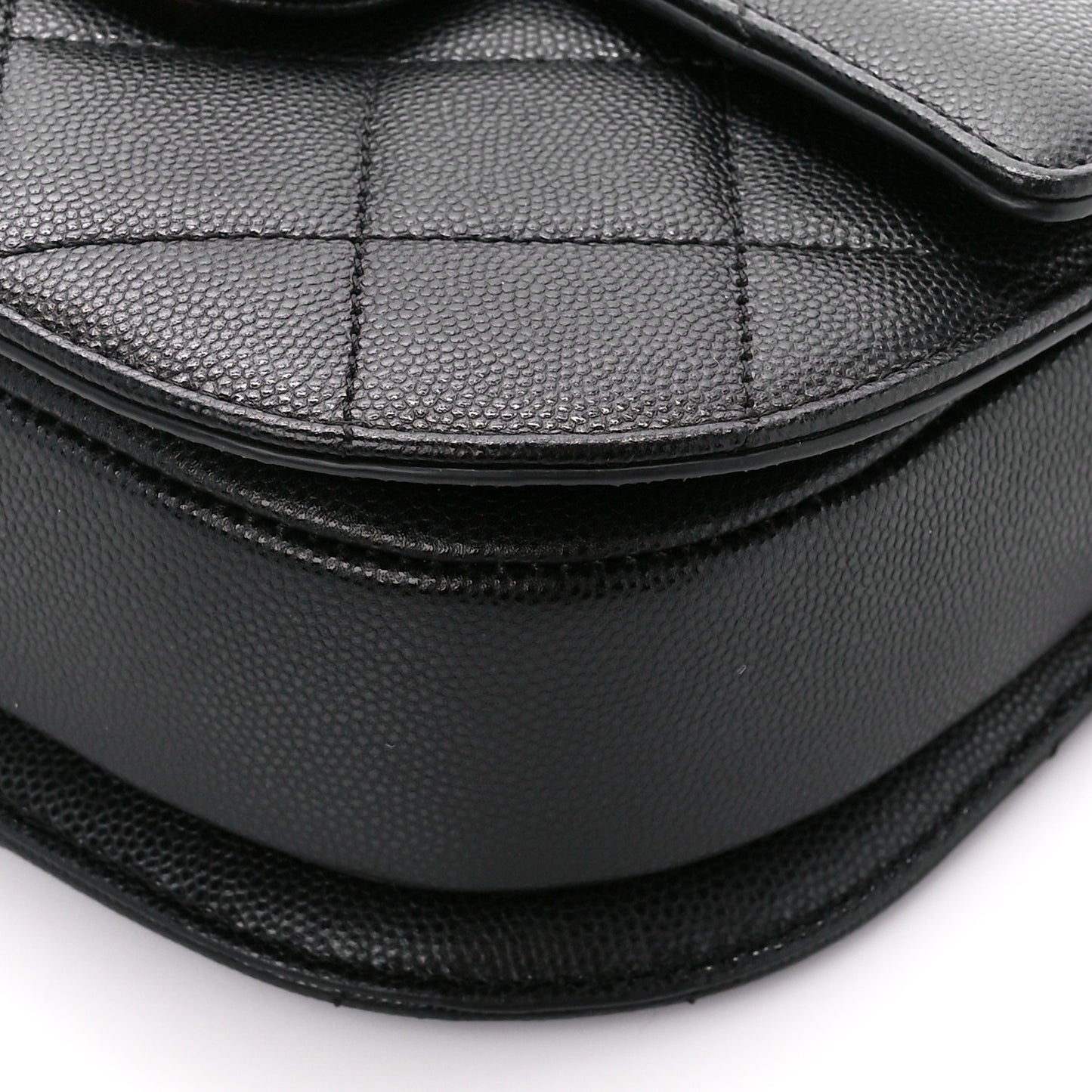 Caviar Quilted Moon Messenger Black