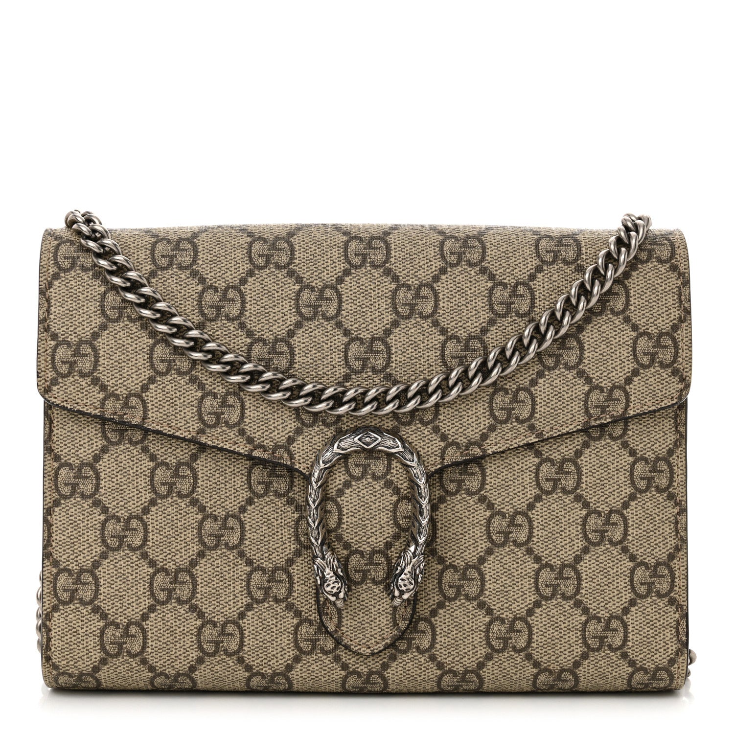 Gucci GG Supreme Monogram Mini Dionysus Chain Wallet Beige Taupe 1 of 13