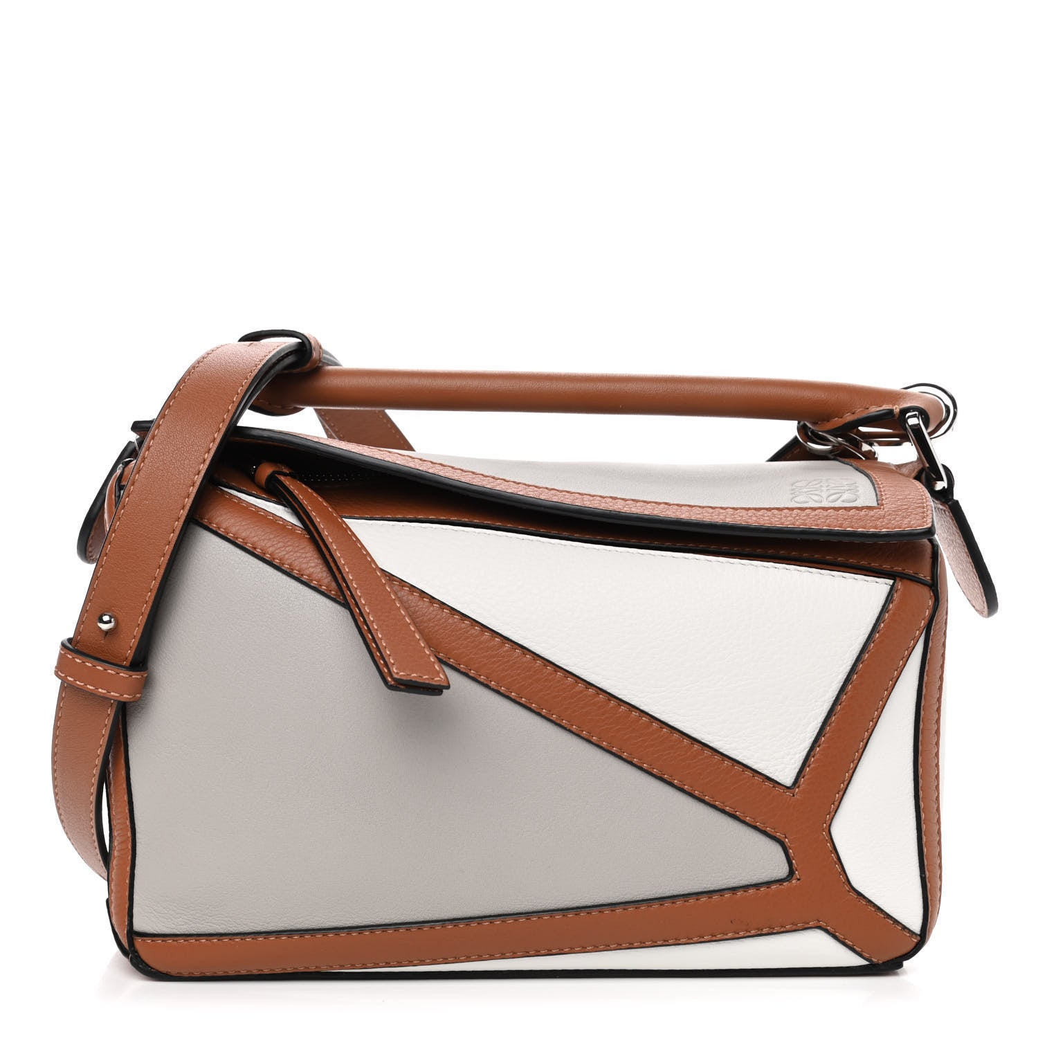 Loewe Calfskin Small Graphic Puzzle Bag Ghost Soft White 1 of 4