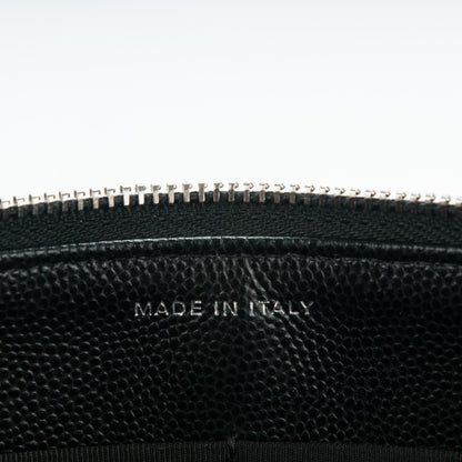 Chanel Caviar Chevron Quilted Large Zipped Clutch Black 7 of 8
