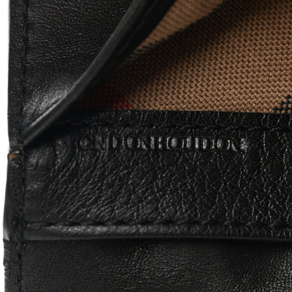 Burberry Signature Grain Calfskin Check Embossed Zip Wallet Black 11 of 11