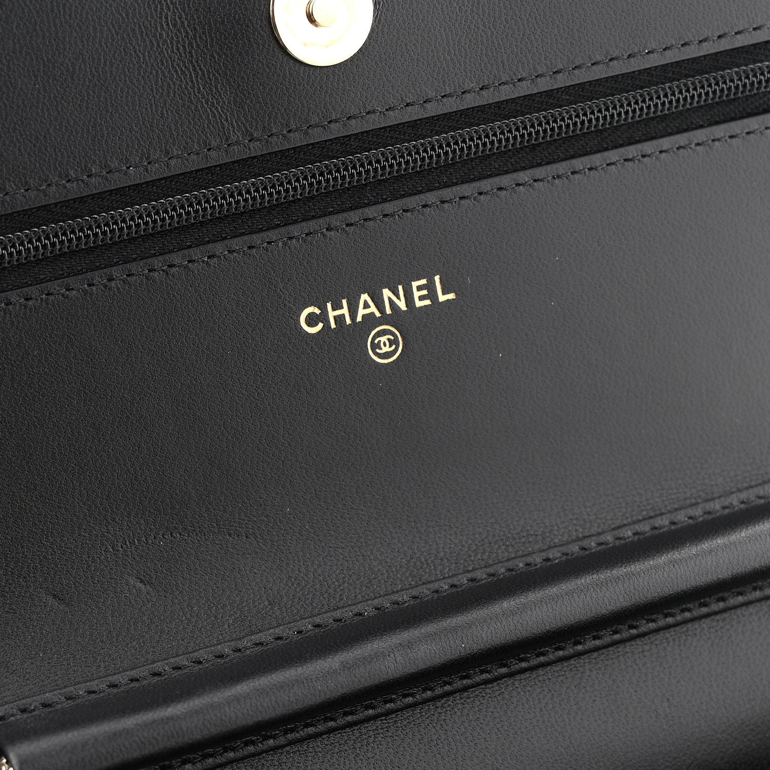 Chanel Lambskin Quilted Enamel CC Wallet On Chain WOC Black 11 of 11
