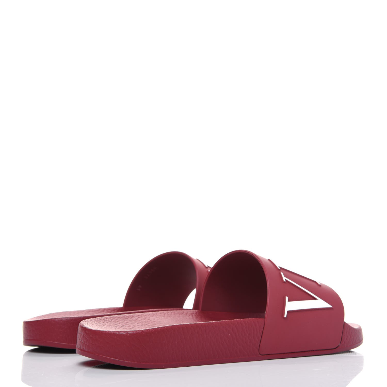 Valentino Garavani Rubber VLTN Pool Slide Sandals 41 Rubin 4 of 8