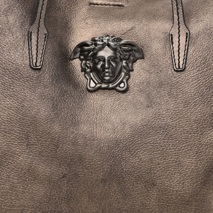 Versace Metallic Calfskin Palazzo Medusa Tote Bronze 10 of 13