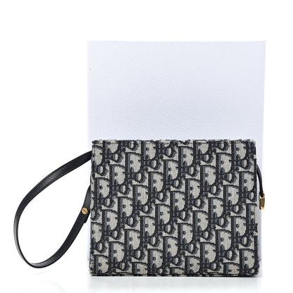 Christian Dior Oblique Zipped Pouch Clutch Blue 8 of 8