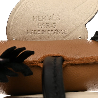 Hermes Milo Lambskin Grigri Rodeo Pegase Horse Bag Charm PM Sesame Black Nata 4 of 5