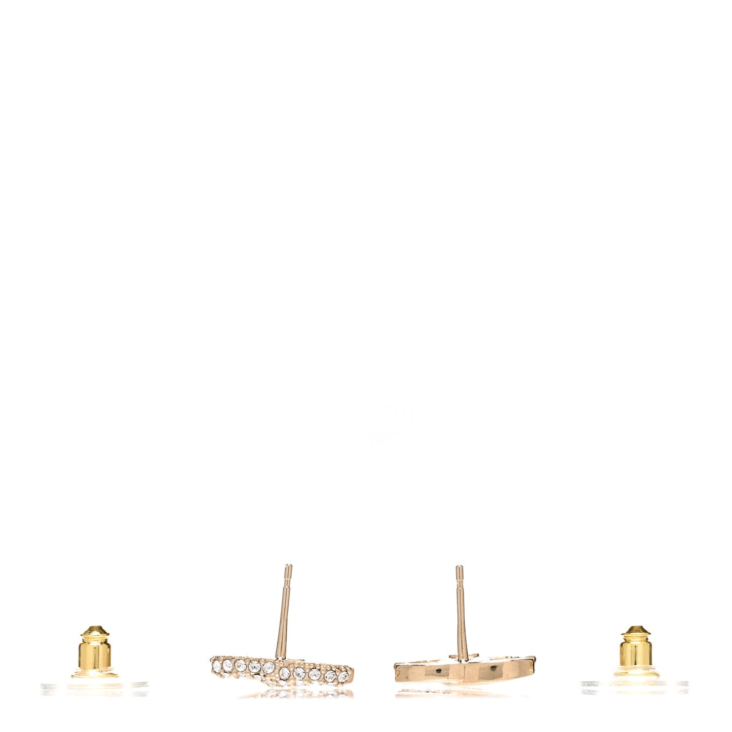 Crystal Metal CC Earrings Gold