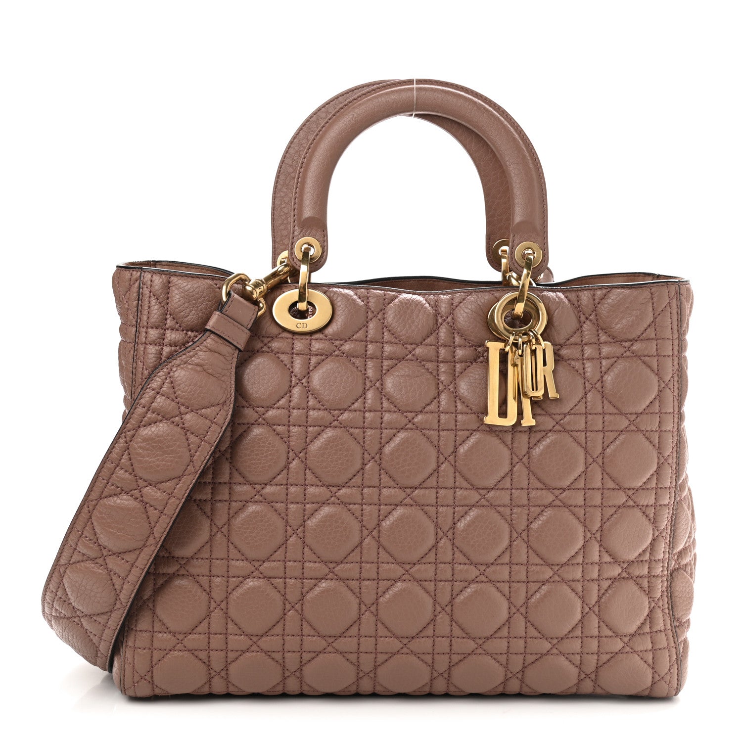 Christian Dior Grained Calfskin Cannage Large Lady Dior Light Pink 1 of 8